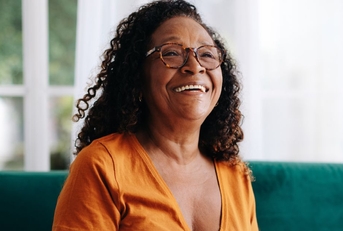Smiling woman in her 60s