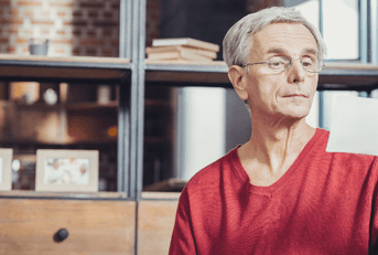 Retiree checking social security check