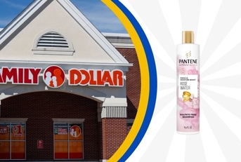 Family Dollar storefront and Pantene shampoo