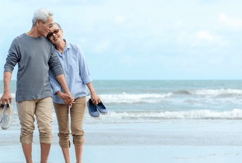 Older couple on beach