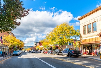 Charming downtown in small town in Idaho