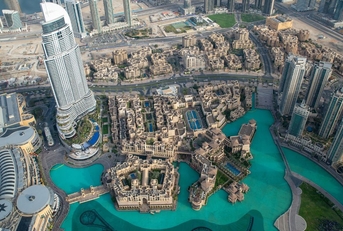 View of Dubai from the Burj Khalifa observation deck