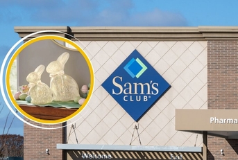 Sam's Club exterior with Easter bunny lights