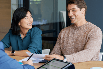 Couple meeting financial advisor