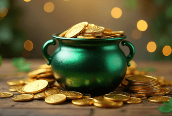 Pot of gold with coins