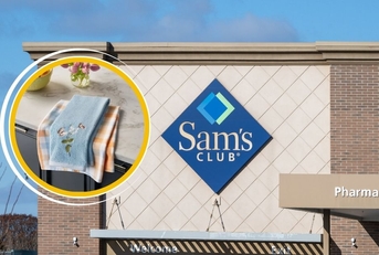 Sam's Club exterior with Easter kitchen towels