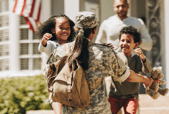 Military mom with kids