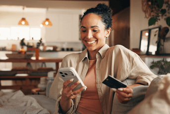 Woman doing online banking