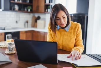 Woman working from home