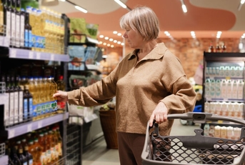 Senior woman grocery shopping
