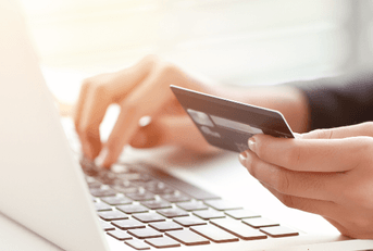 Woman online shopping