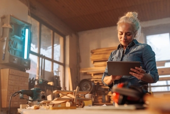 Female designer in workshop