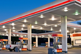 Gas station in the evening