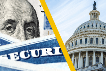 Social Security and a picture of the Capitol