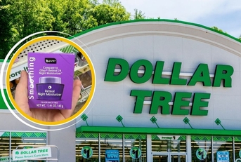 Dollar Tree storefront and retinol night moisturizer