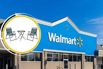 Walmart storefront and a patio bistro table set product