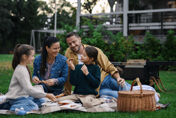Family having picnic