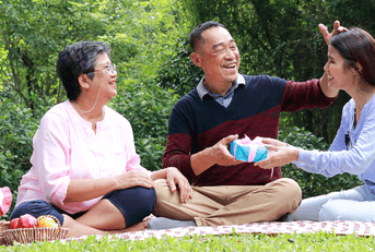 Family having picnic