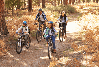 Family on a bike ride