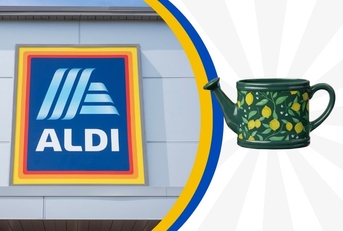 Aldi store sign with watering can