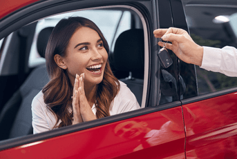 Girl buying new car