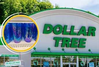 Dollar Tree storefront and opal drinking glasses