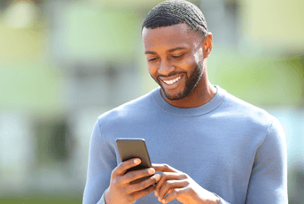 Man using iPhone