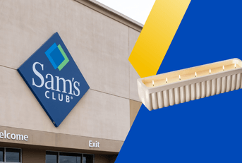 Sams Club storefront and long candle product