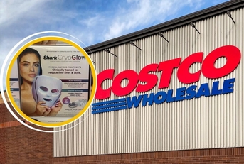 Costco storefront and Shark Cryo Glow mask