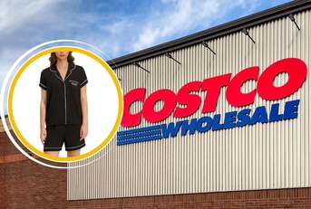 Costco storefront and Karl Lagerfeld pajama set