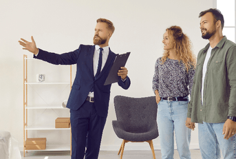 Couple touring potential house