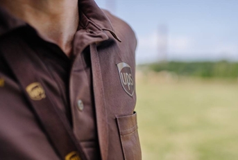 Close-up of worker with a UPS uniform