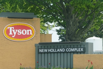 A view of Tyson factory sign outside