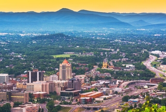 Roanoke, Virginia skyline at dusk