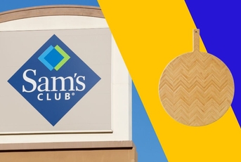 Sam's Club storefront and bamboo charcuterie board