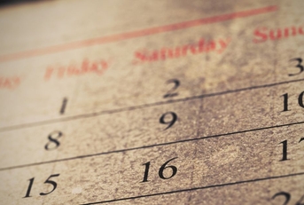 Close-up of vintage calendar