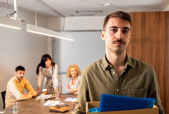 Young man being fired