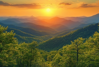 Appalachian region during golden hour