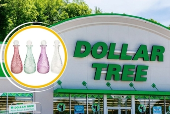 Dollar Tree store with glass jars collage