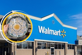 Walmart storefront and decorative dinner plate