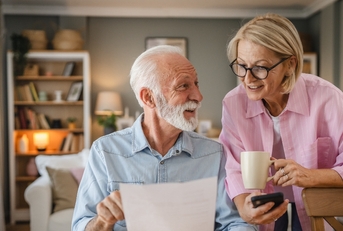 Older couple looking at paperwork