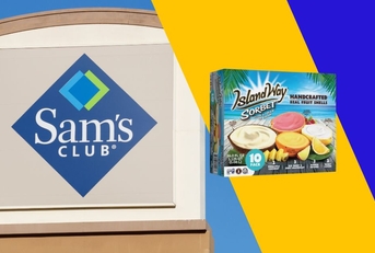 Sam's Club storefront with box of sorbet