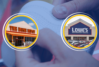 Home Depot and Lowe's storefronts