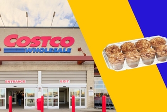 Costco storefront and muffins