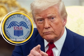 Donald Trump with Social Security logo
