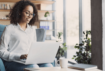Young professional woman on laptop