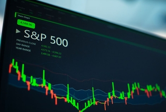 S&amp;P 500 graph on monitor