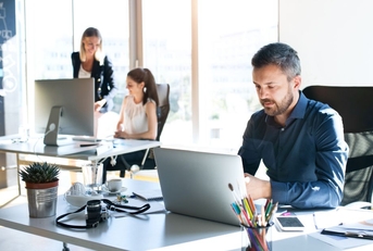 Employees working in an office