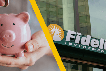 A Fidelity logo and piggy bank