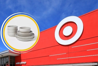 Target store exterior with dinnerware set